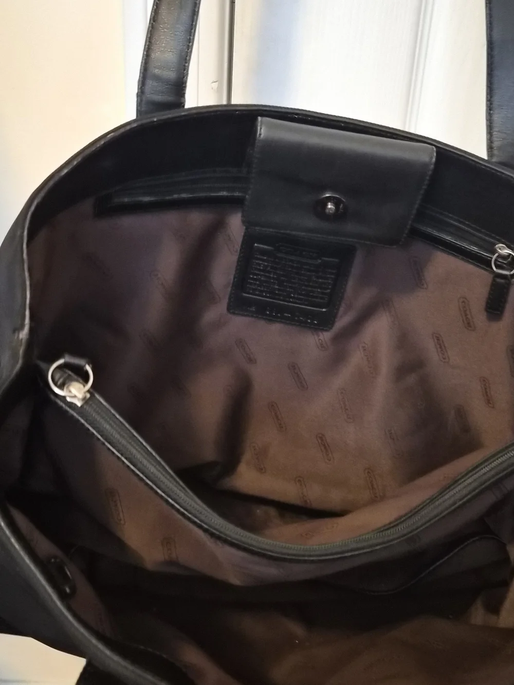 Coach Black Tote Bag with Leather Handles